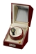 Picture of Diplomat Cherry Wood Double Watch Winder with Off-White Leather Interior