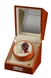 Picture of Diplomat Burl  Wood Double Watch Winder with Off-White Leather Interior