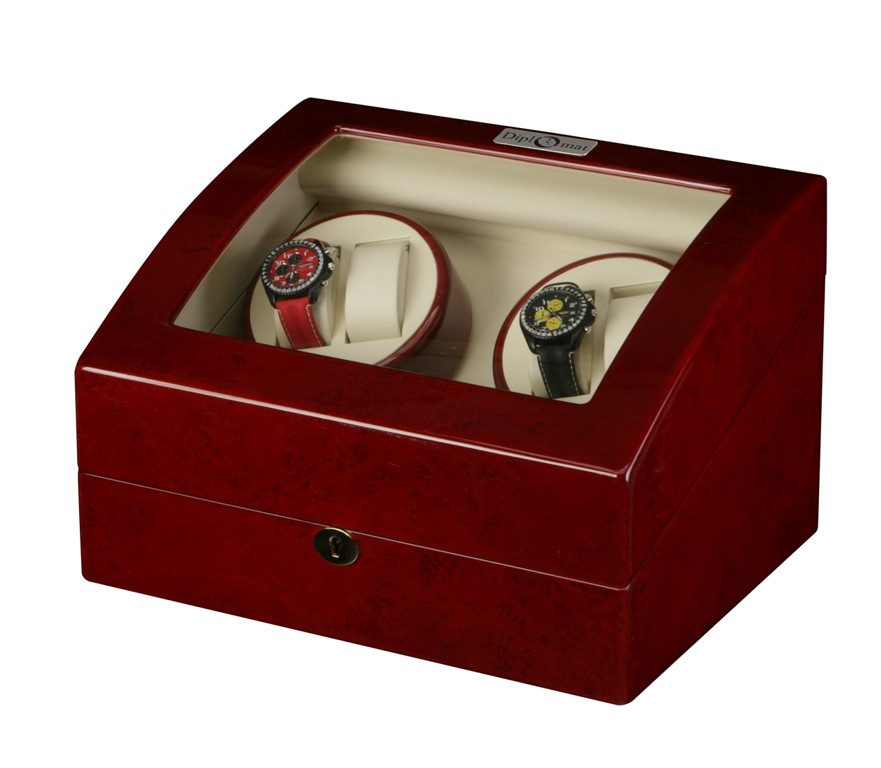 Watch Winders for Automatic Watches,Diplomat Estate Cherry Wood Quad