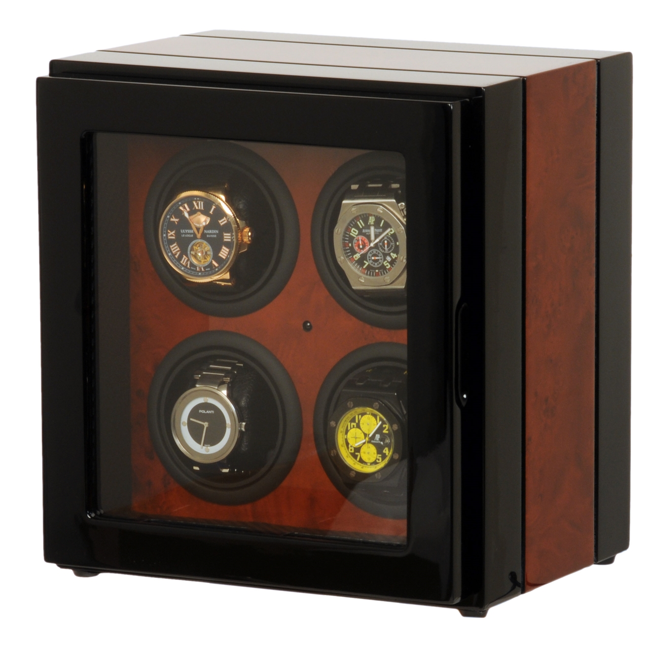 Watch Winders for Automatic Watches,four Watch Winder Burl Wood w/LCD