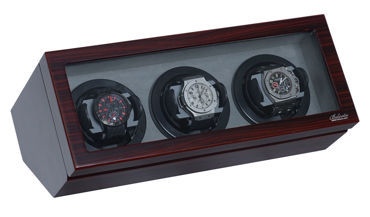 Watch Winders for Automatic Watches,Triple Watch Winder Ebony Wood w
