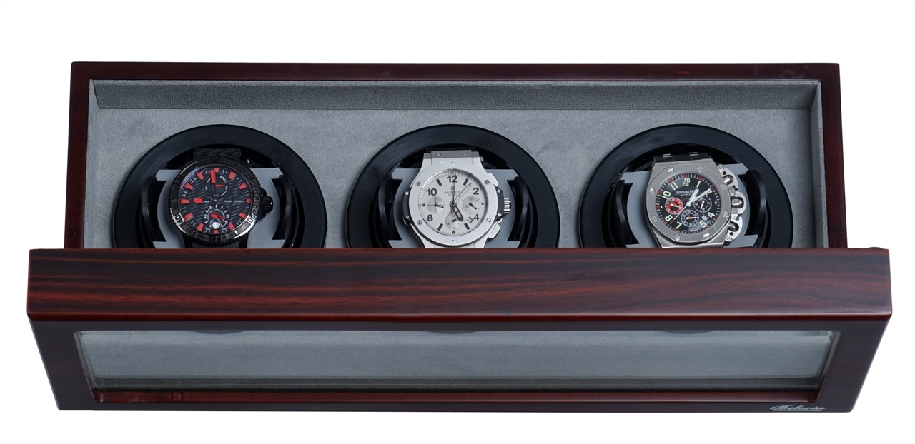 Watch Winders for Automatic Watches,Triple Watch Winder Ebony Wood w