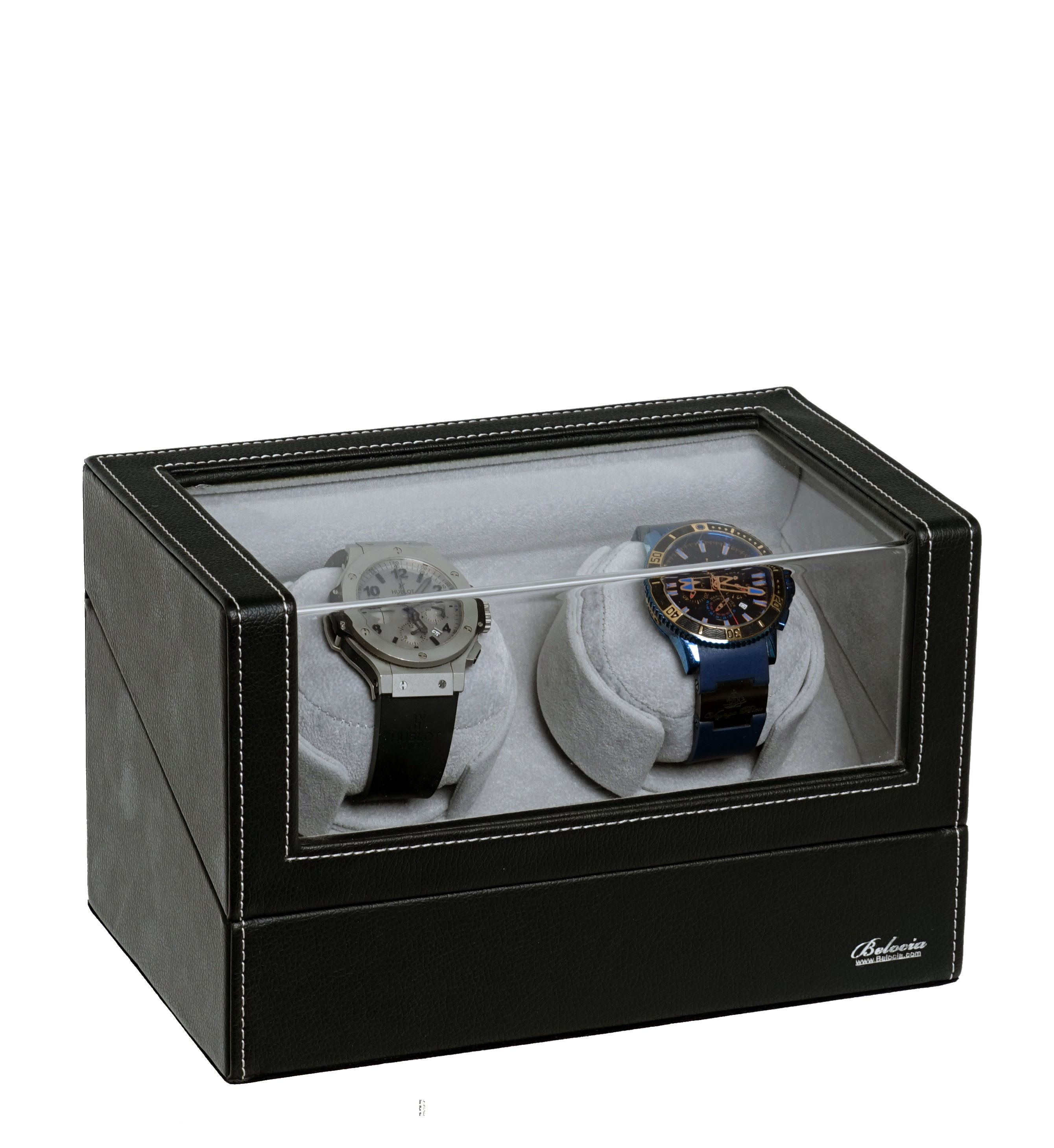Watch Winders for Automatic Watches,Double Watch Winder Wood w/LCD