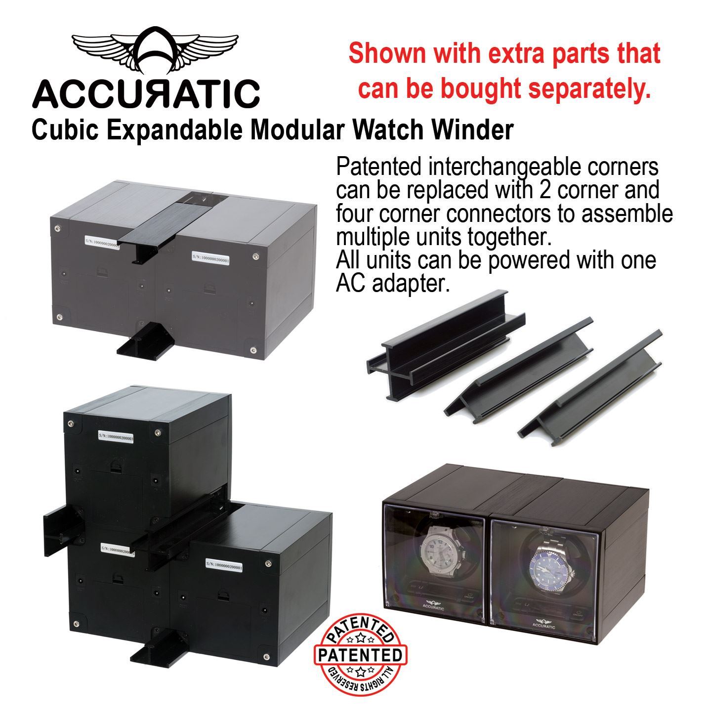Watch Winders for Automatic Watches,Four corners connector insert