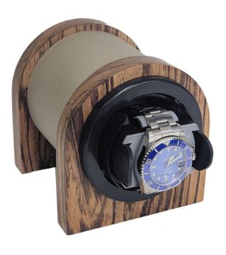 Handmade in USA Zebra hardwood single watch winder Handmade in USA Zebra hardwood single watch winder